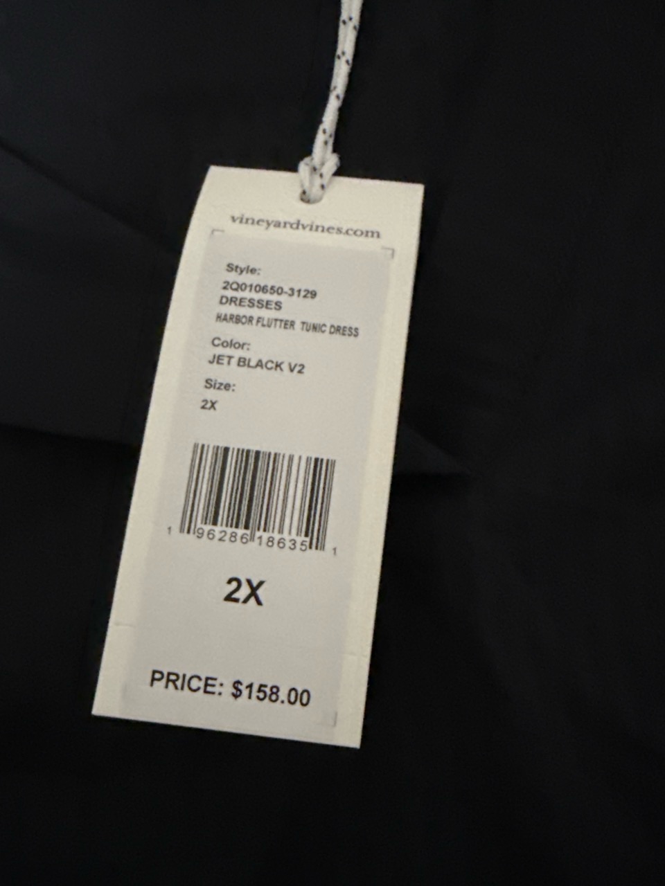 Vineyard Vines Black Performance Tunic - 2x